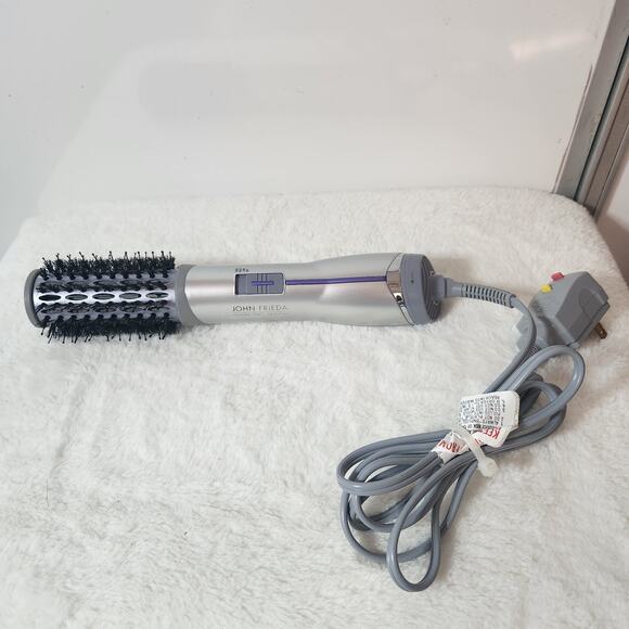 John Frieda Frizz Ease Salon Shape 1.5" Ionic Hot Air Brush Silver JFHA5R Tested - Picture 1 of 7